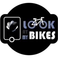 logo look my bikes publicidad con bicicletas